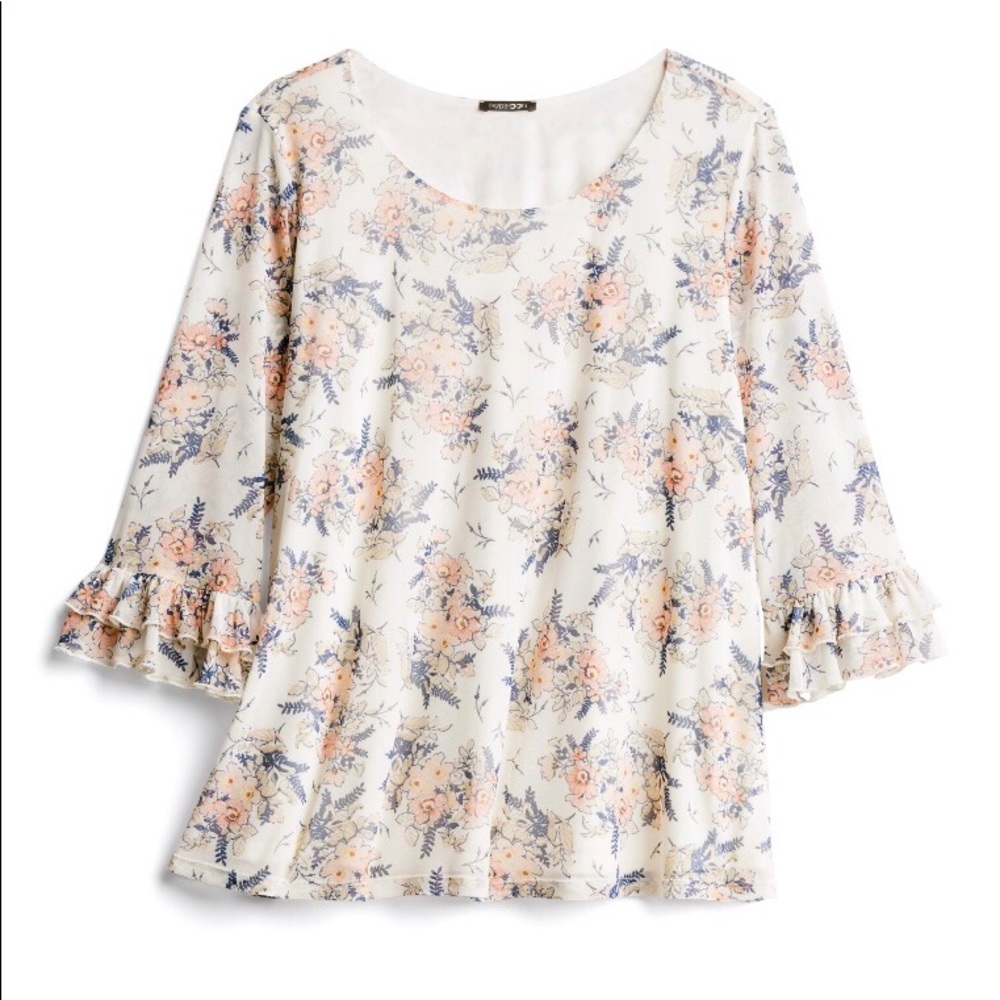 Papermoon Helga Ruffle Sleeve knit top 2X
